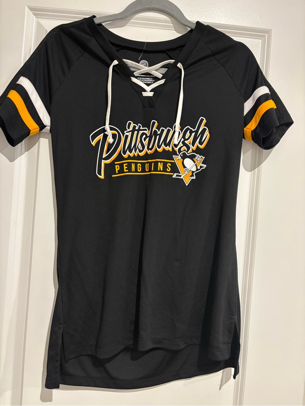 NHL Pittsburgh Penguins Black and Gold Lace-Up Fan Jersey